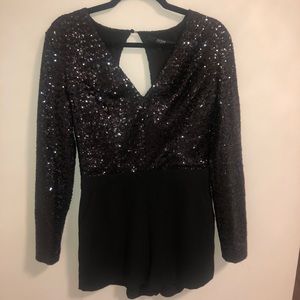 Black Sequin GUESS Romper - Size 6